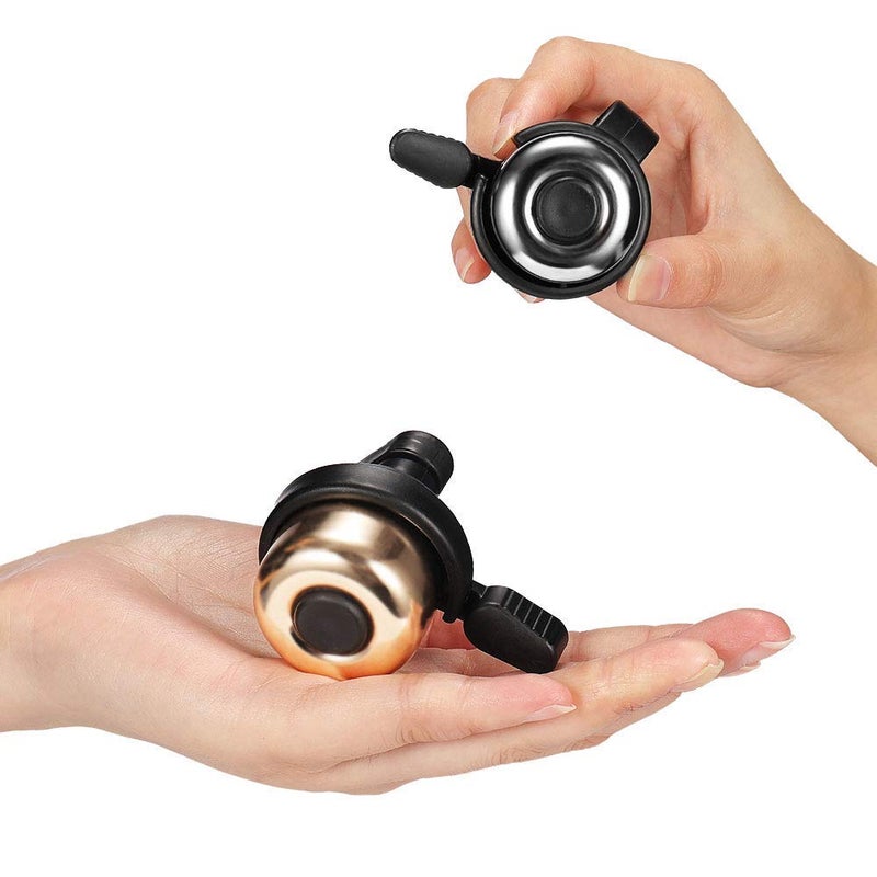 Emoly Bike Bell, 4 Pack Premium Bicycle Bell, Brass Bike Bells for Adults and Kids - Crisp Loud Melodious Sound - Bicycle Bells for Road Bike, Mountain Bike (Gold&Silver) - Image 4